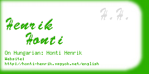 henrik honti business card